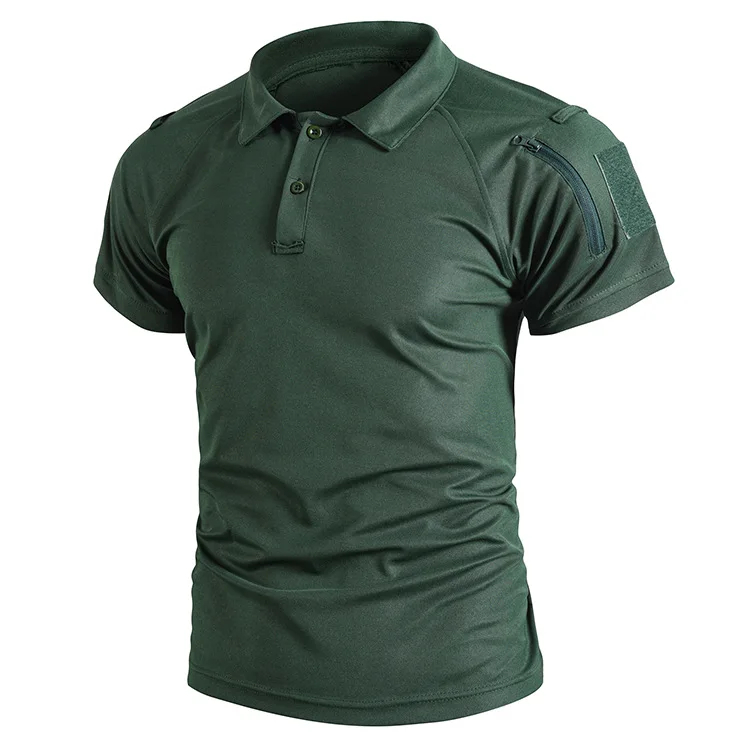 Men’s Tactical Quick-Dry Polo Shirt Short Sleeve Outdoor Military Style - Image 2