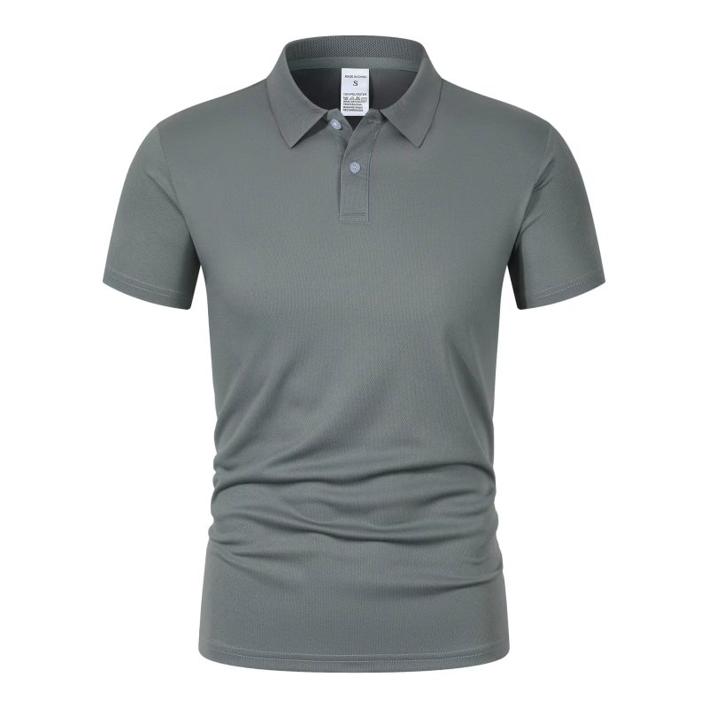 Men’s Solid Color Polo Shirt Short Sleeve Casual Summer Tee
